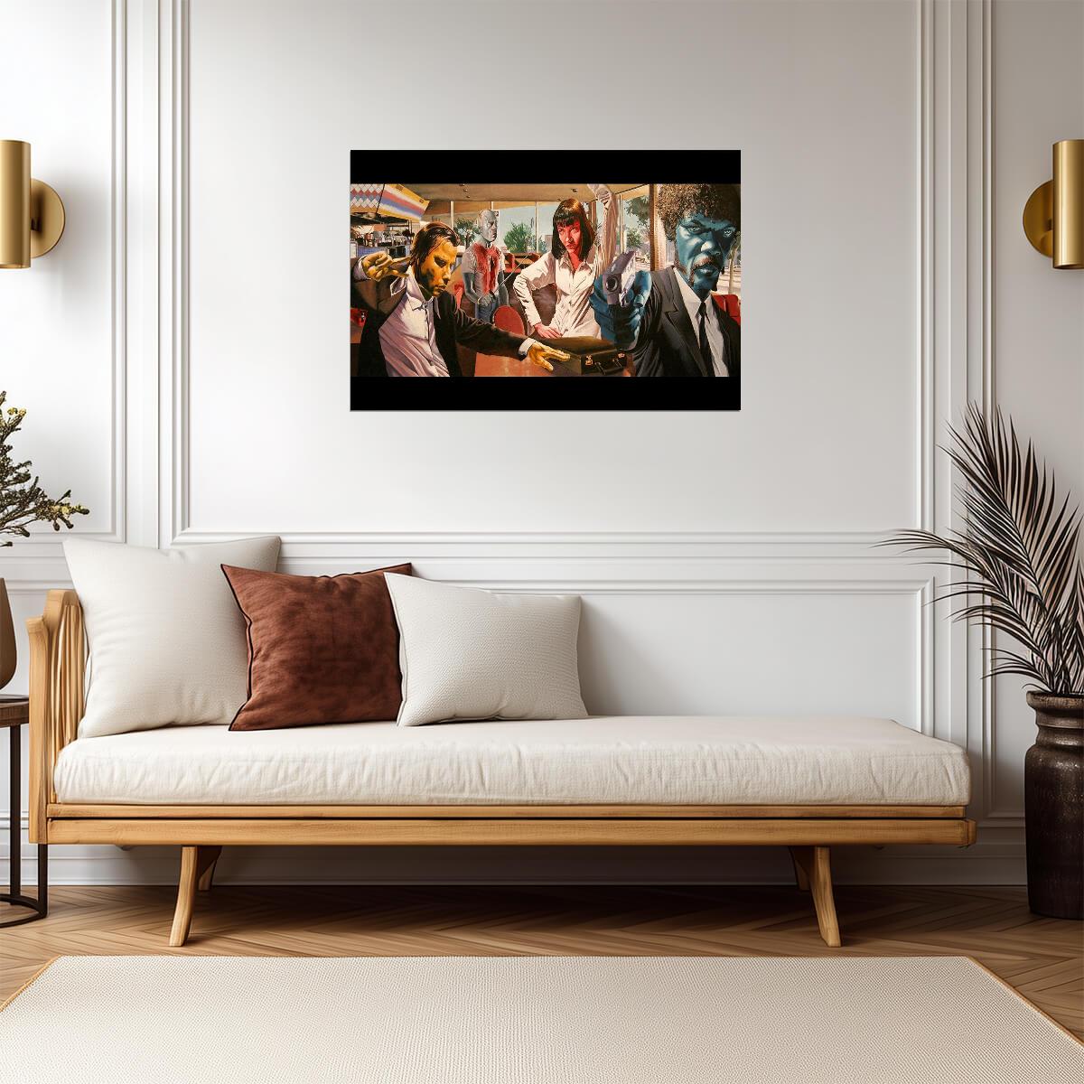 Pulp Fiction | Jules Winnfield & Vincent Vega with Guns | Action Movie Scene Poster - Movies & TV Poster