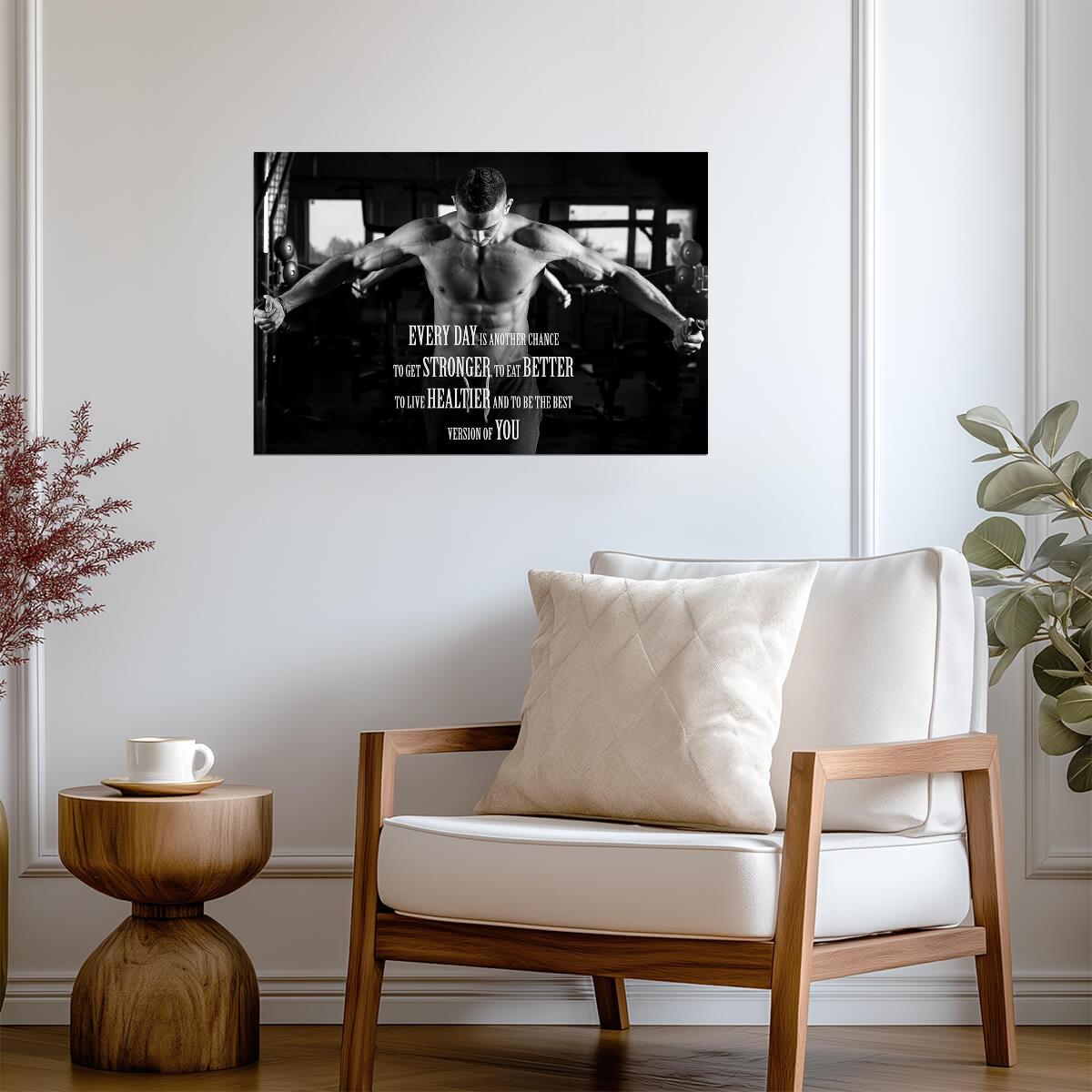 "Every Day is Another Chance" Quote | Motivational Gym Art | Fitness Workout Poster - Sports Poster