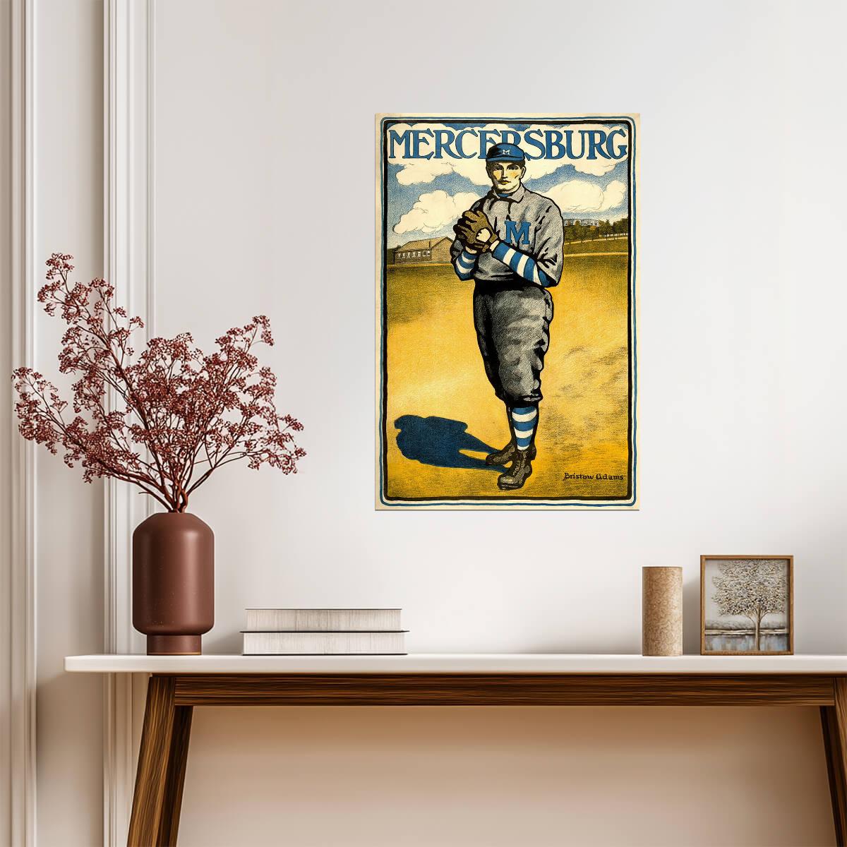 Mercersburg Baseball 1903 | Vintage Illustration by Bristow Adams | Antique Sports Poster - Vintage & Retro Poster