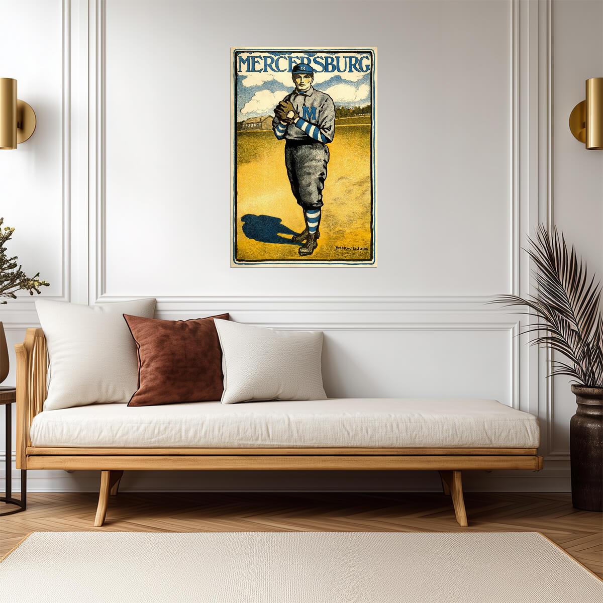 Mercersburg Baseball 1903 | Vintage Illustration by Bristow Adams | Antique Sports Poster - Vintage & Retro Poster