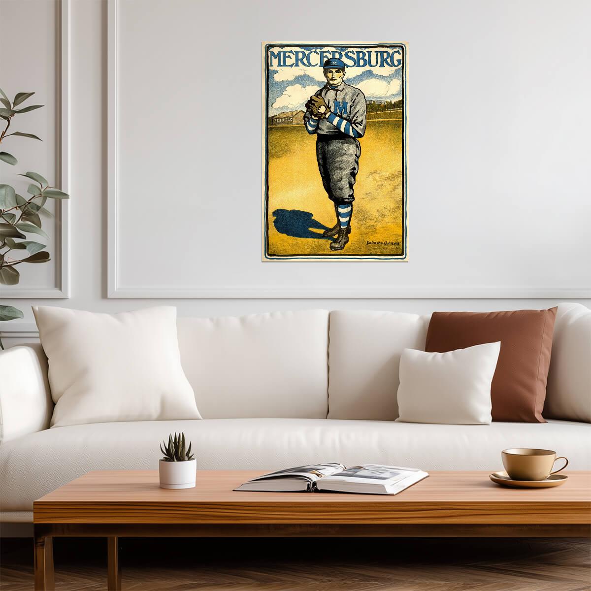 Mercersburg Baseball 1903 | Vintage Illustration by Bristow Adams | Antique Sports Poster - Vintage & Retro Poster