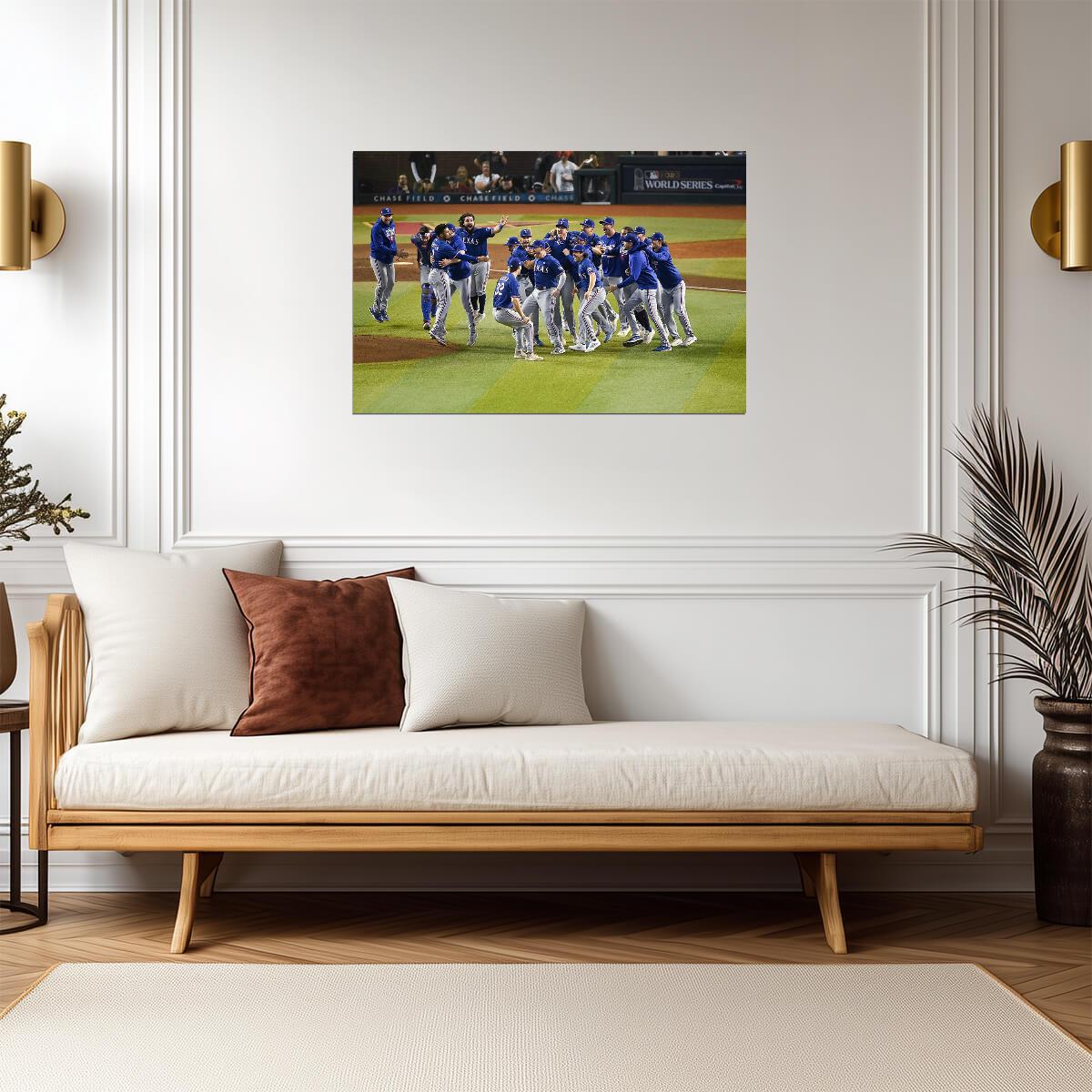 Texas Rangers 2023 World Series Champions | Team Celebration Poster | MLB Championship Photo - Sports Poster