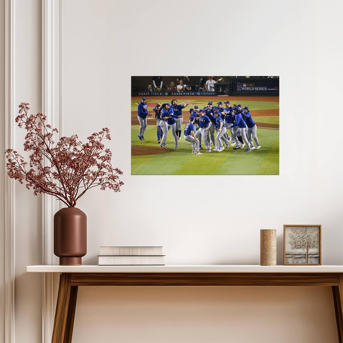 Texas Rangers 2023 World Series Champions | Team Celebration Poster | MLB Championship Photo - Sports Poster