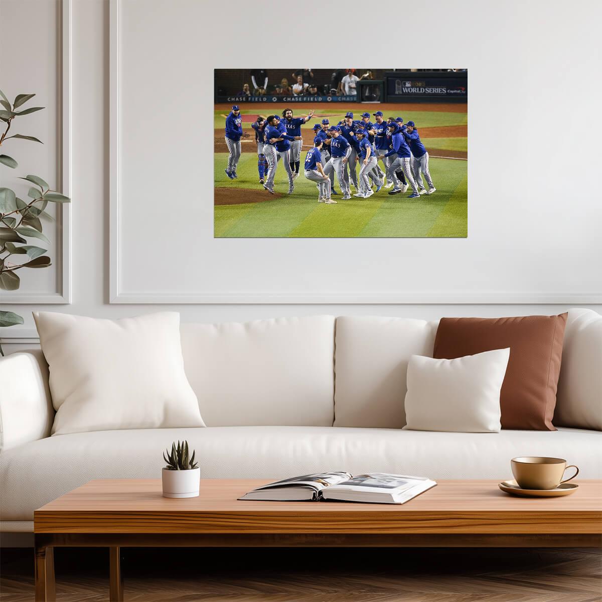 Texas Rangers 2023 World Series Champions | Team Celebration Poster | MLB Championship Photo - Sports Poster
