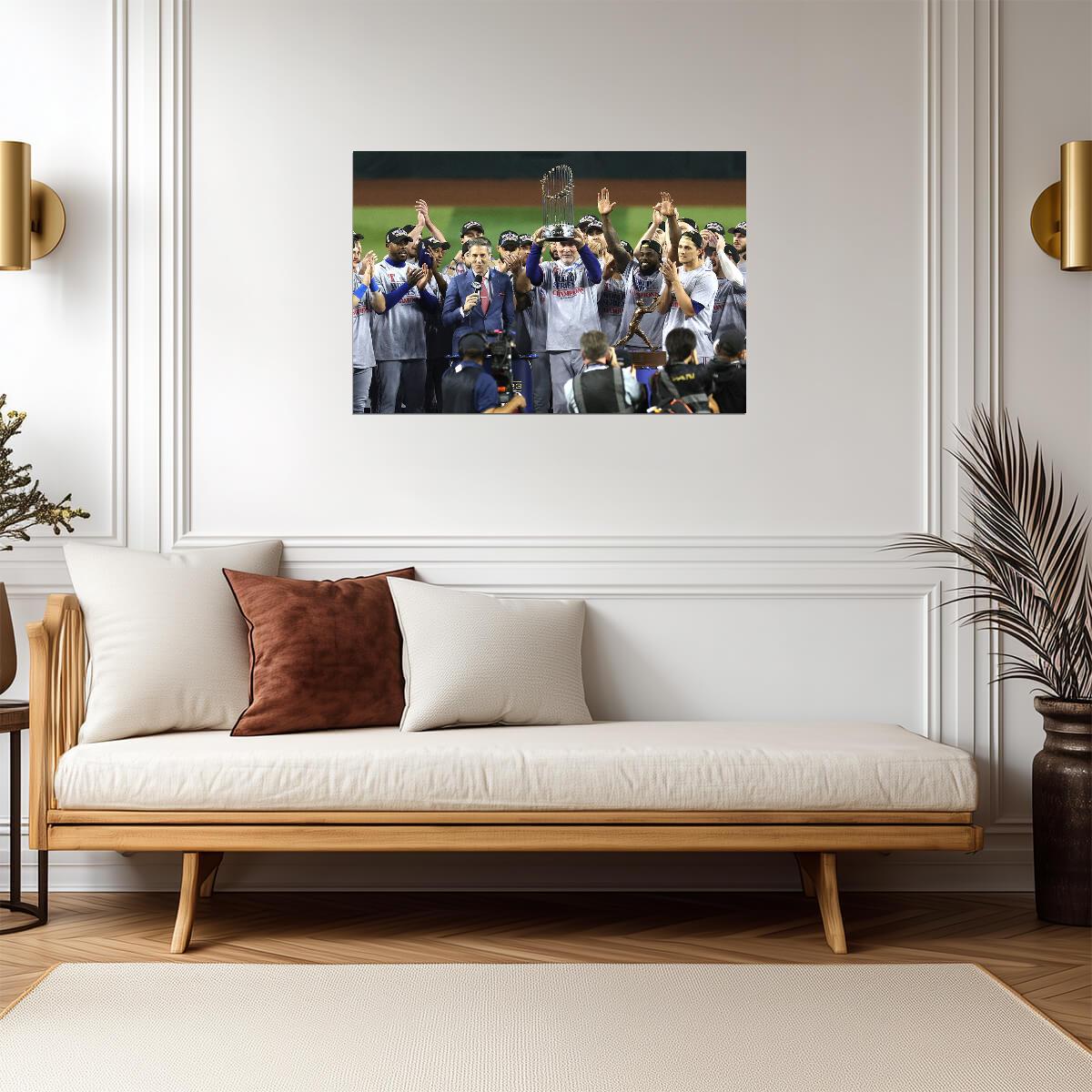 Texas Rangers 2023 World Series Champions | Lifting The Trophy | MLB Victory Poster - Sports Poster
