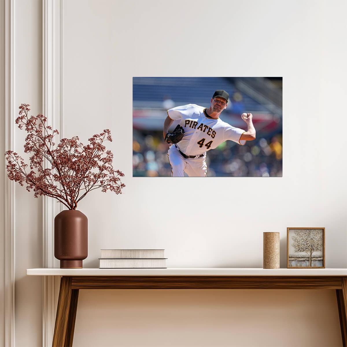 Rich Hill Pittsburgh Pirates | Pitcher Action Photo | Veteran Baseball Player Poster - Sports Poster