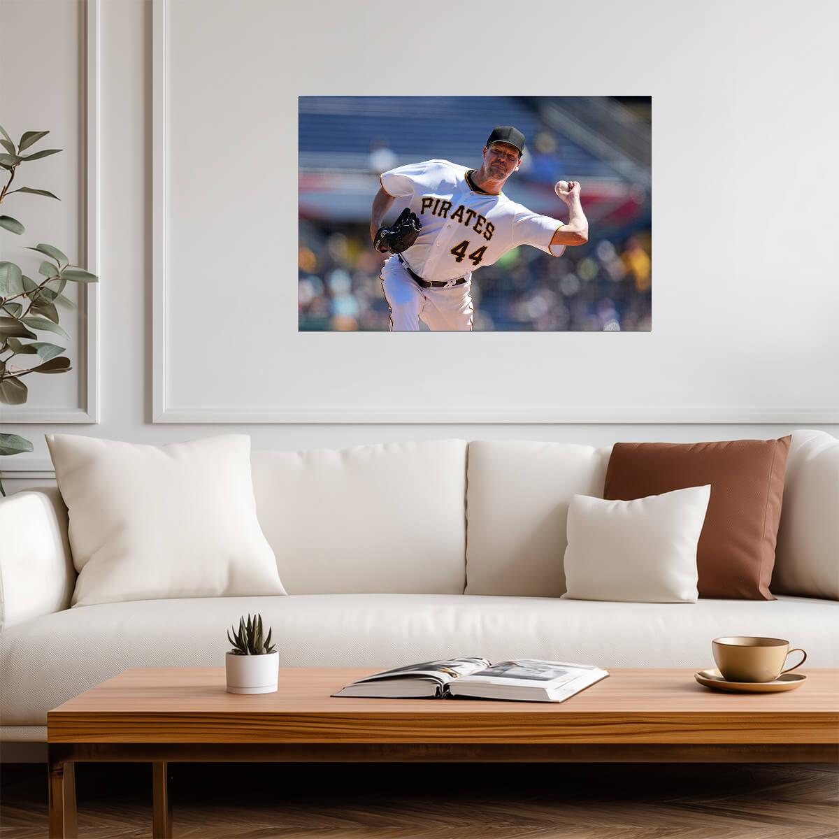 Rich Hill Pittsburgh Pirates | Pitcher Action Photo | Veteran Baseball Player Poster - Sports Poster
