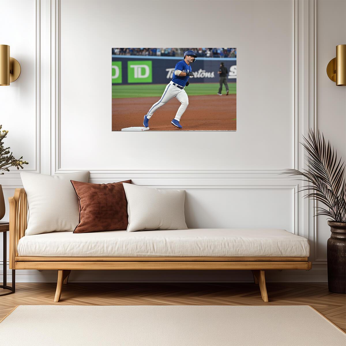 Davis Schneider Toronto Blue Jays | Running The Bases | Baseball Player Poster - Sports Poster