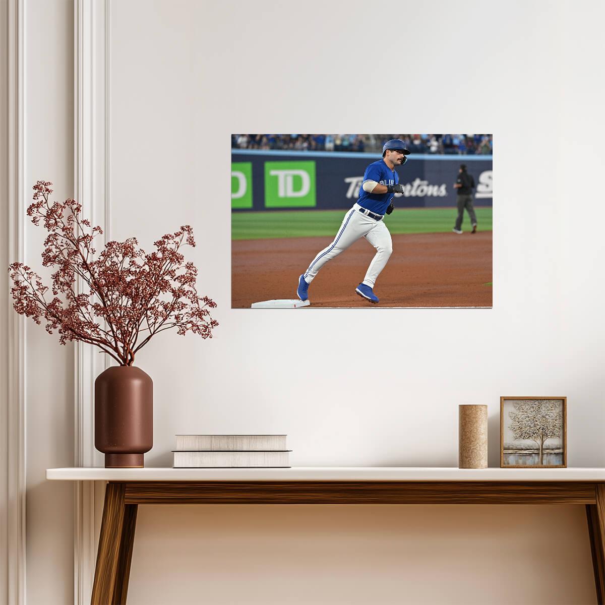 Davis Schneider Toronto Blue Jays | Running The Bases | Baseball Player Poster - Sports Poster