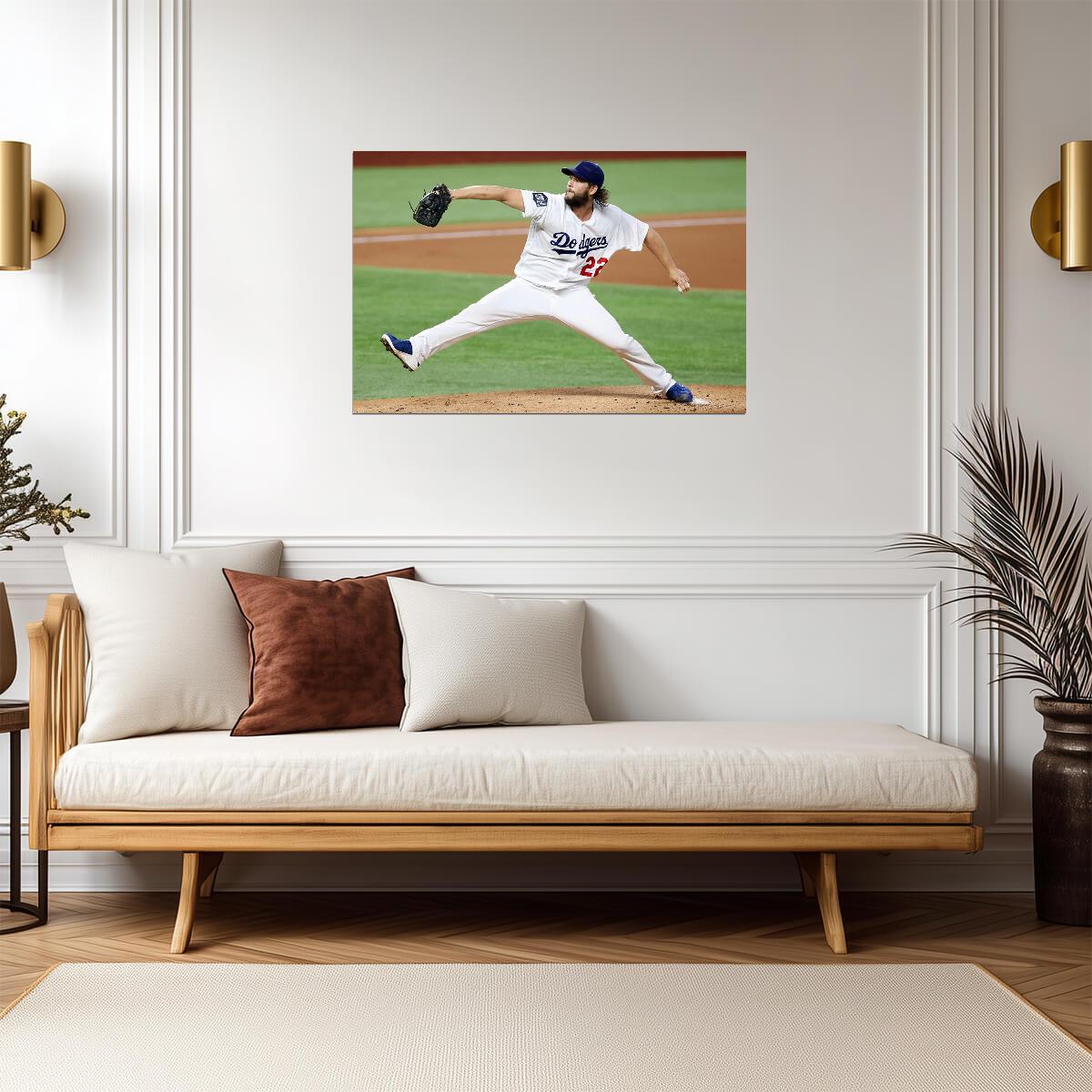 Clayton Kershaw Los Angeles Dodgers | Pitching Motion | Baseball Legend Poster - Sports Poster