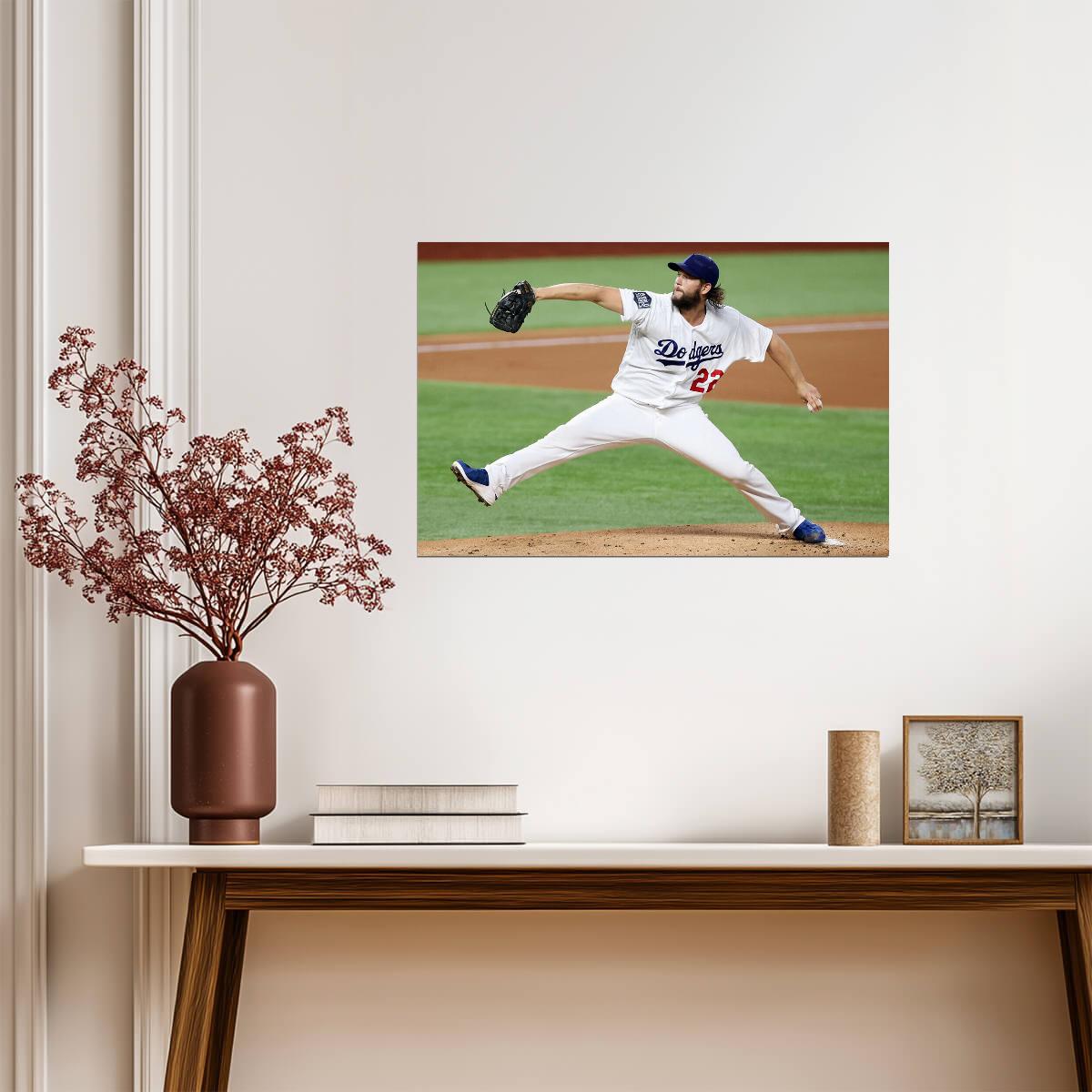 Clayton Kershaw Los Angeles Dodgers | Pitching Motion | Baseball Legend Poster - Sports Poster