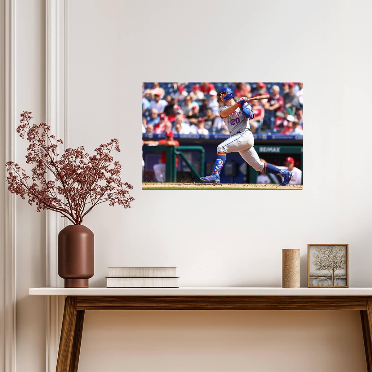 Pete Alonso New York Mets | Hitting Action Shot | Baseball Star Poster - Sports Poster