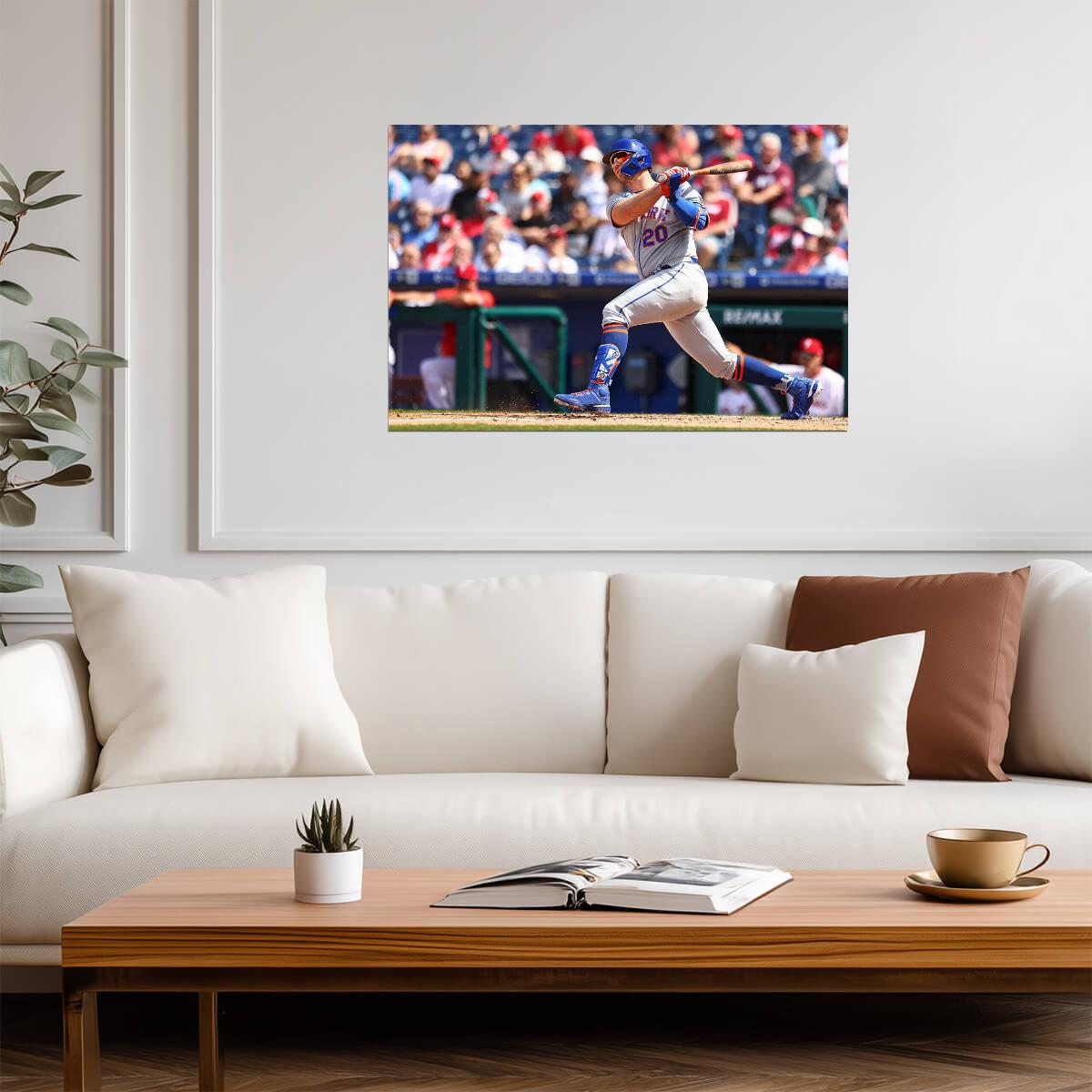 Pete Alonso New York Mets | Hitting Action Shot | Baseball Star Poster - Sports Poster