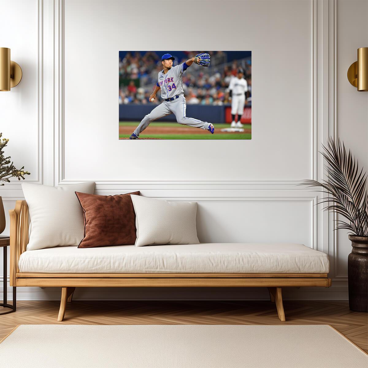 Kodai Senga New York Mets | Pitching Action | Baseball Player Poster - Sports Poster