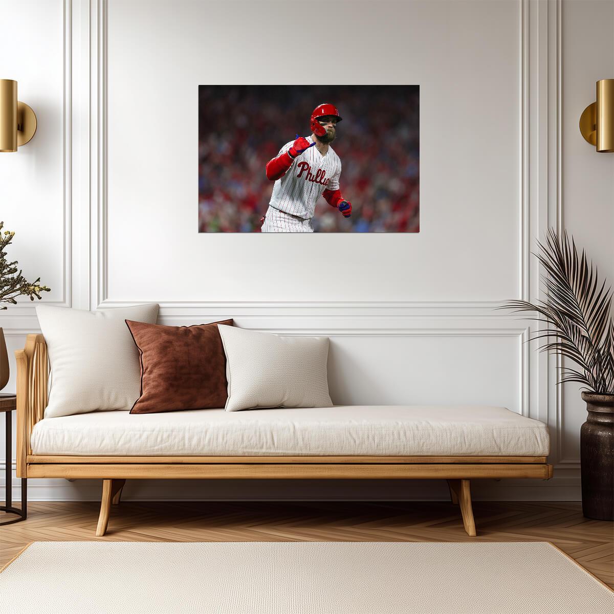 Bryce Harper Philadelphia Phillies | Game Reaction | Baseball Star Poster - Sports Poster