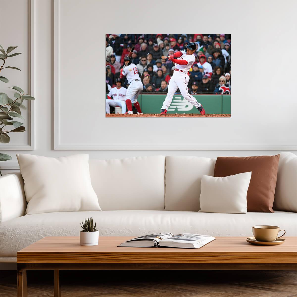 Masataka Yoshida Boston Red Sox | Hitting Action | Baseball Player Poster - Sports Poster