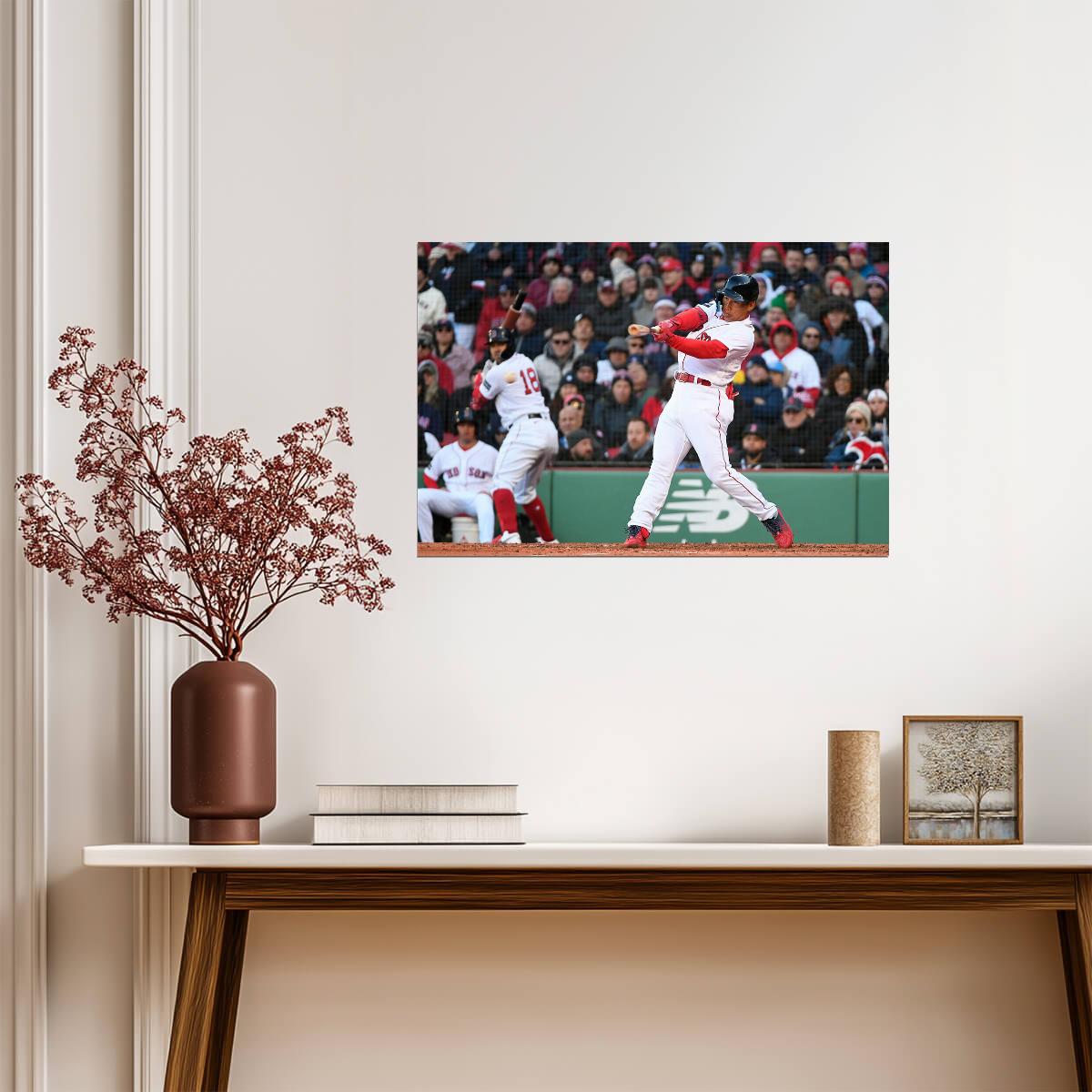 Masataka Yoshida Boston Red Sox | Hitting Action | Baseball Player Poster - Sports Poster