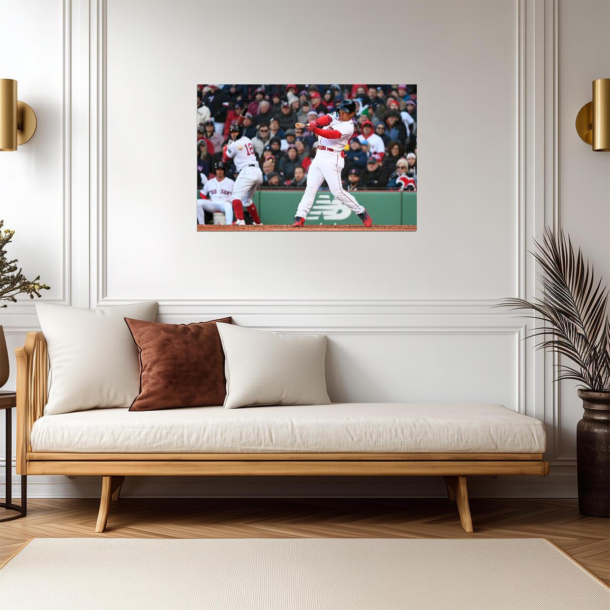 Masataka Yoshida Boston Red Sox | Hitting Action | Baseball Player Poster - Sports Poster