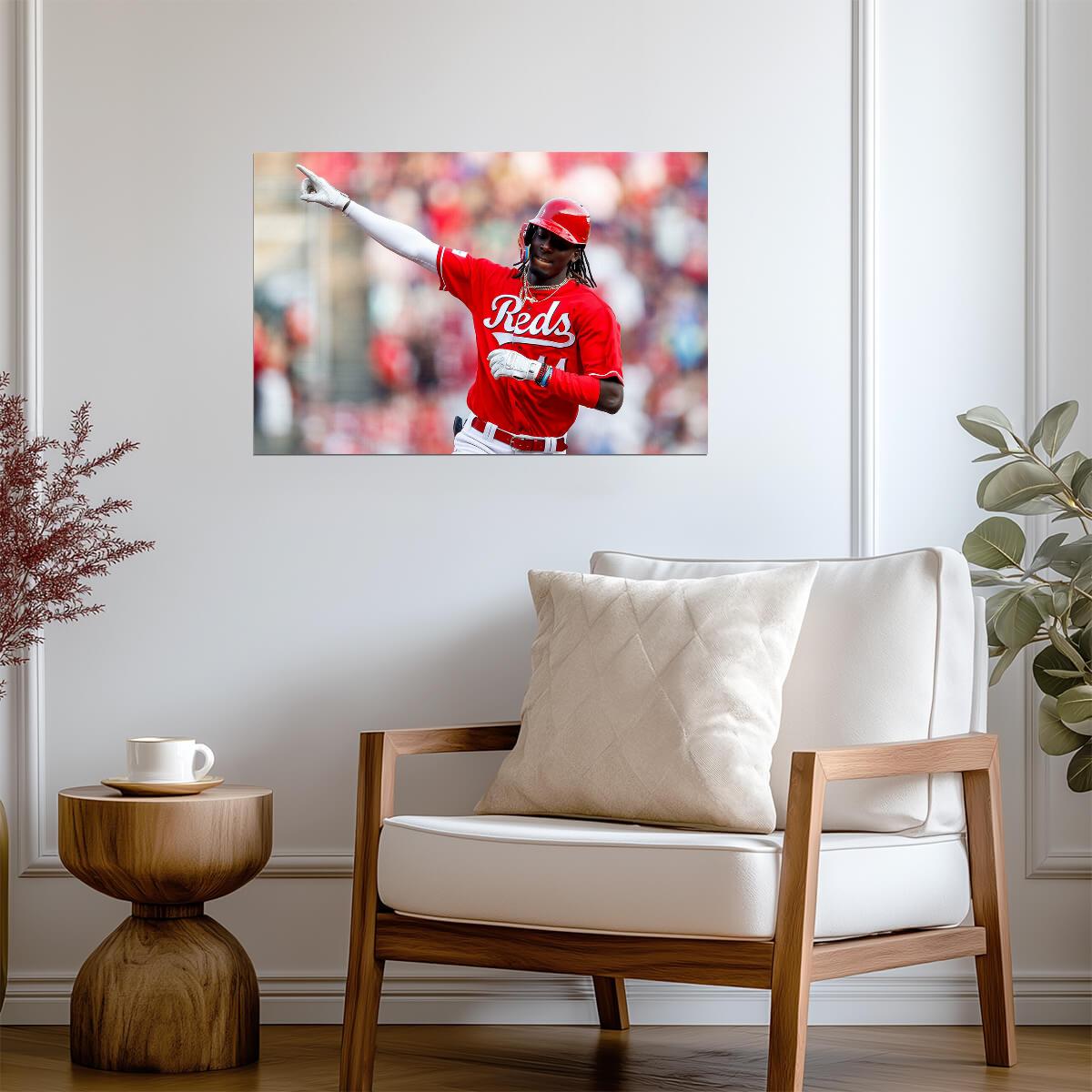 Elly De La Cruz Cincinnati Reds | Game Celebration | Baseball Star Poster - Sports Poster
