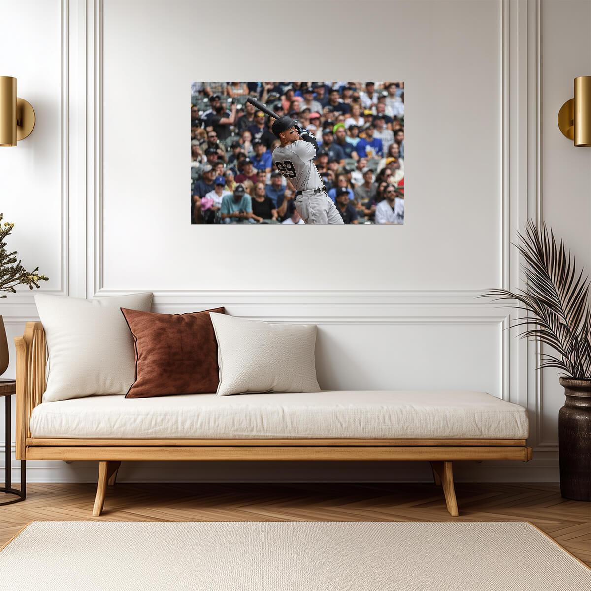 Aaron Judge New York Yankees | Hitting Action Shot | Baseball Star Poster - Sports Poster