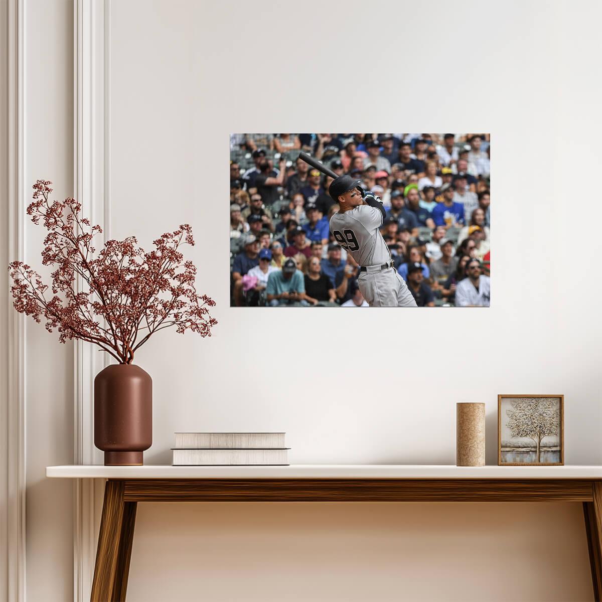 Aaron Judge New York Yankees | Hitting Action Shot | Baseball Star Poster - Sports Poster