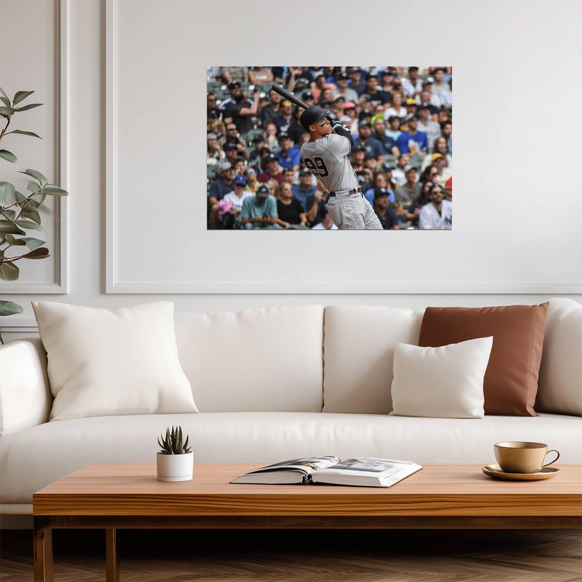 Aaron Judge New York Yankees | Hitting Action Shot | Baseball Star Poster - Sports Poster