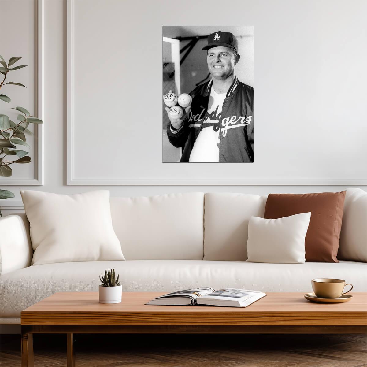 Don Drysdale Posed Portrait | Los Angeles Dodgers Legend | B&W Baseball Photography - Vintage & Retro Poster