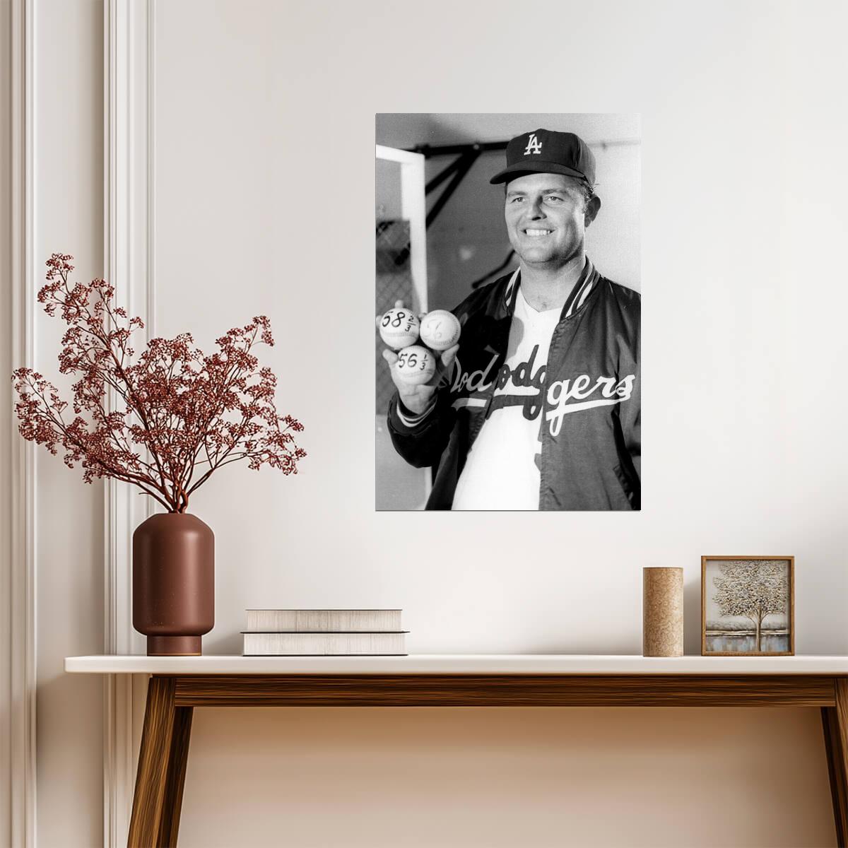 Don Drysdale Posed Portrait | Los Angeles Dodgers Legend | B&W Baseball Photography - Vintage & Retro Poster