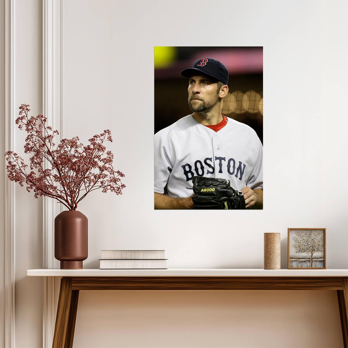 John Smoltz Boston Red Sox | Player Portrait | Baseball Hall of Fame Poster - Sports Poster