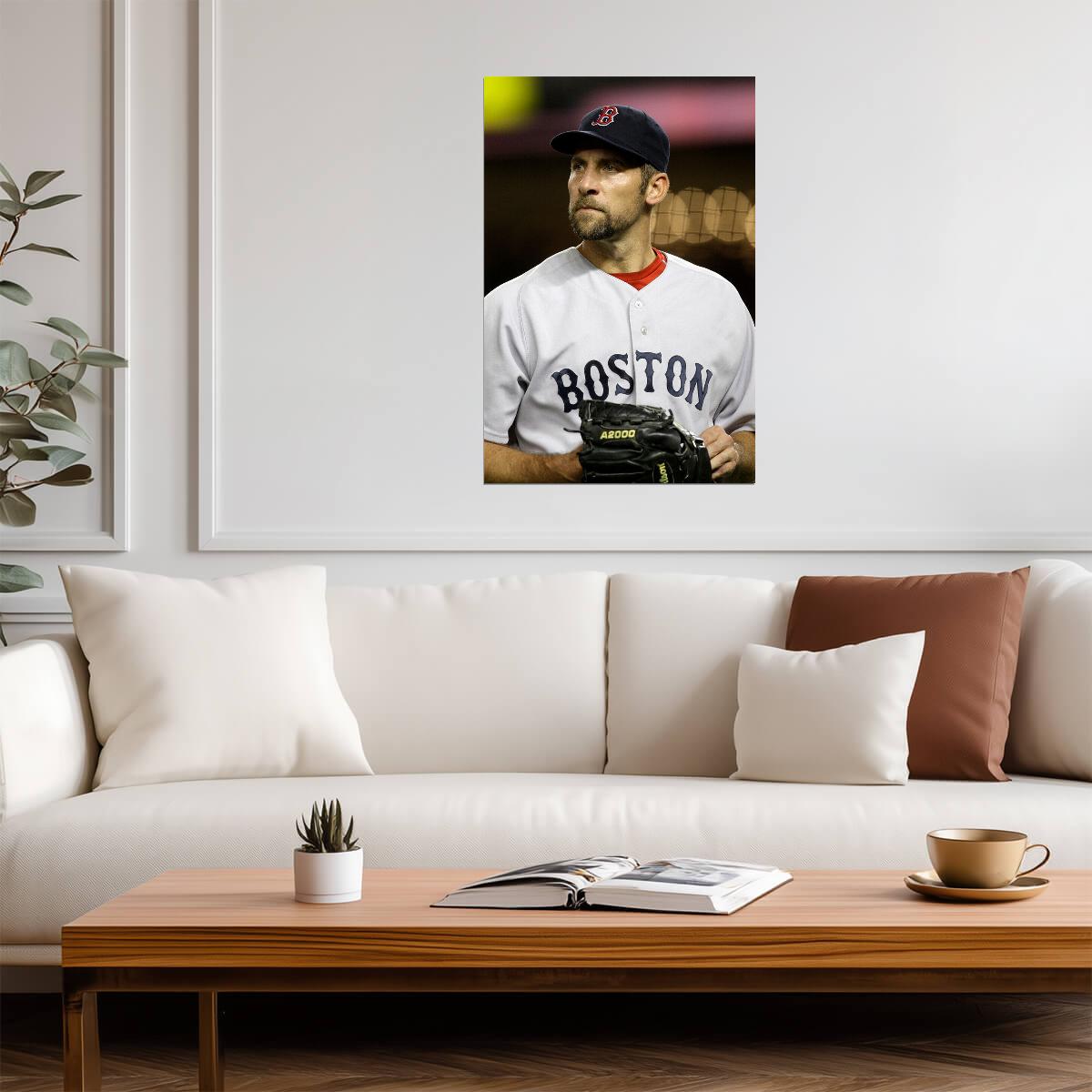 John Smoltz Boston Red Sox | Player Portrait | Baseball Hall of Fame Poster - Sports Poster