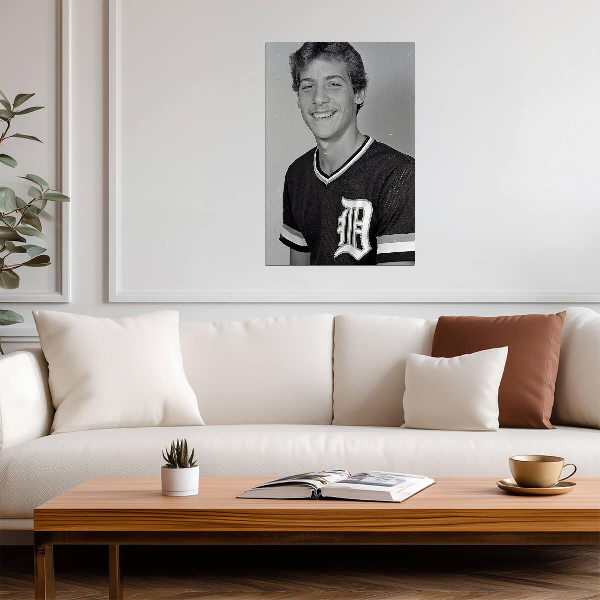 Young John Smoltz Portrait | Detroit Tigers Poster | Vintage Baseball Photo - Vintage & Retro Poster
