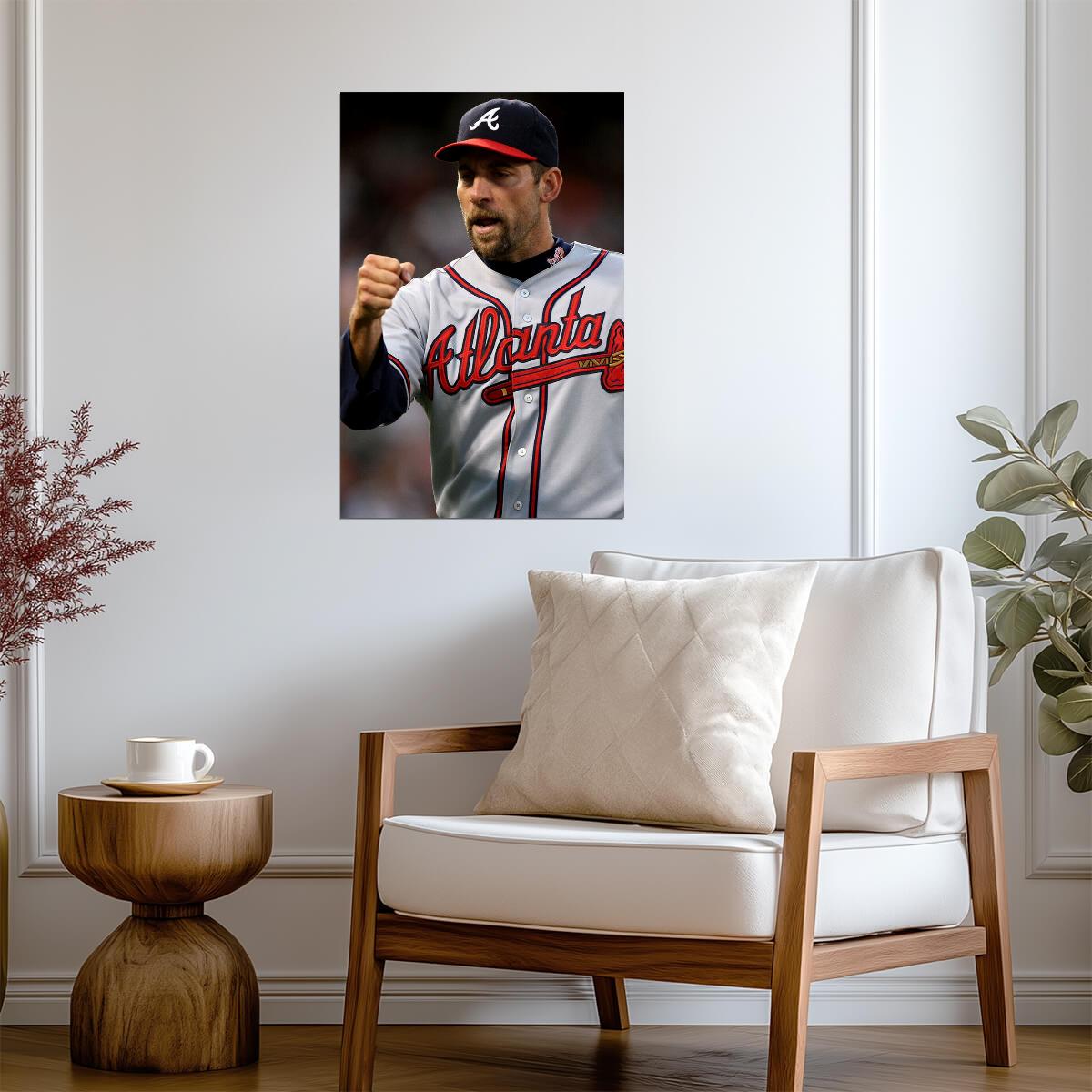 John Smoltz Atlanta Braves | Game Reaction | Baseball Hall of Fame Poster - Sports Poster