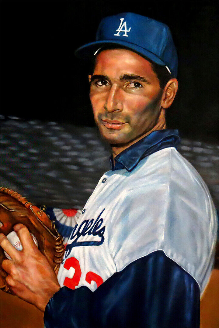 Sandy Koufax Los Angeles Dodgers | Painted Portrait Style | Vintage Baseball Poster - Sports Poster