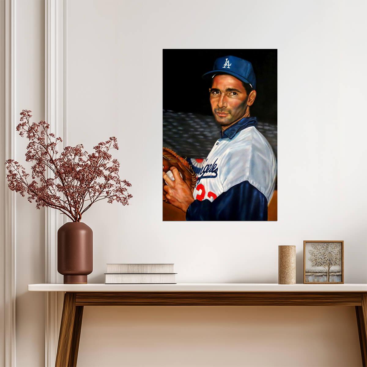 Sandy Koufax Los Angeles Dodgers | Painted Portrait Style | Vintage Baseball Poster - Sports Poster