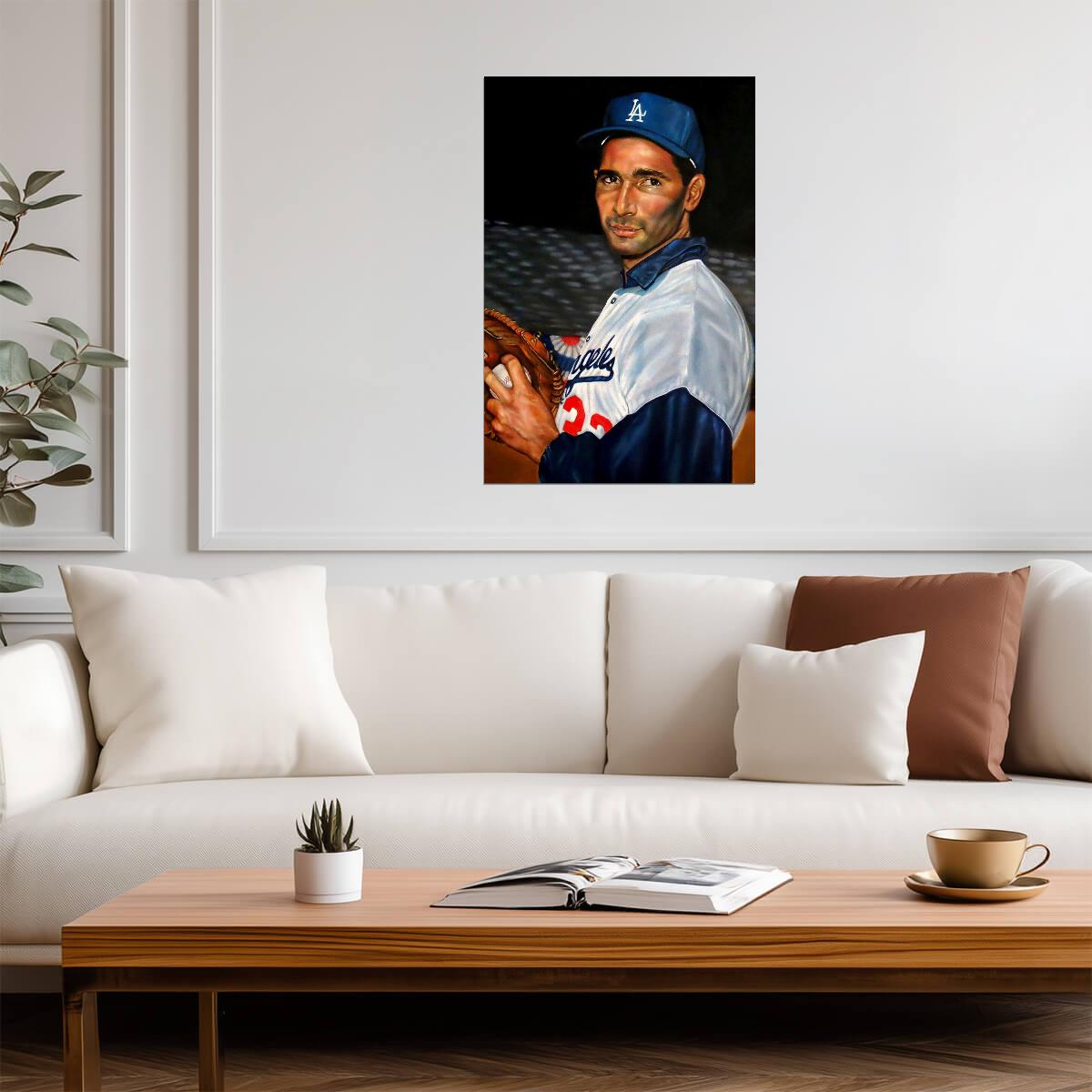 Sandy Koufax Los Angeles Dodgers | Painted Portrait Style | Vintage Baseball Poster - Sports Poster