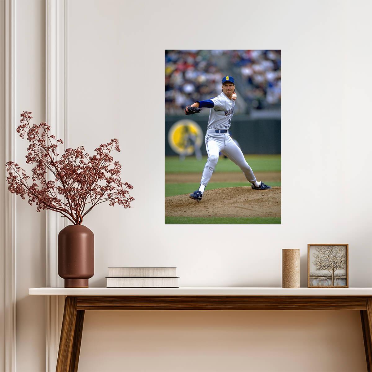 Randy Johnson Seattle Mariners | Vintage Pitching Motion | Baseball Legend Poster - Sports Poster