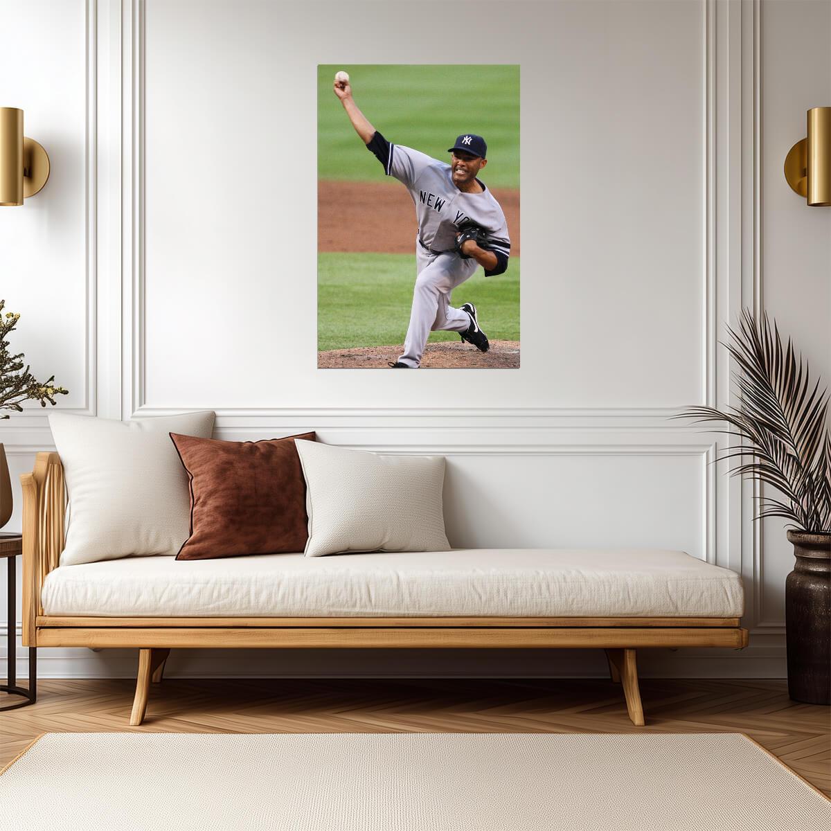 Mariano Rivera New York Yankees | Pitching Action Photo | Baseball Legend Poster - Sports Poster