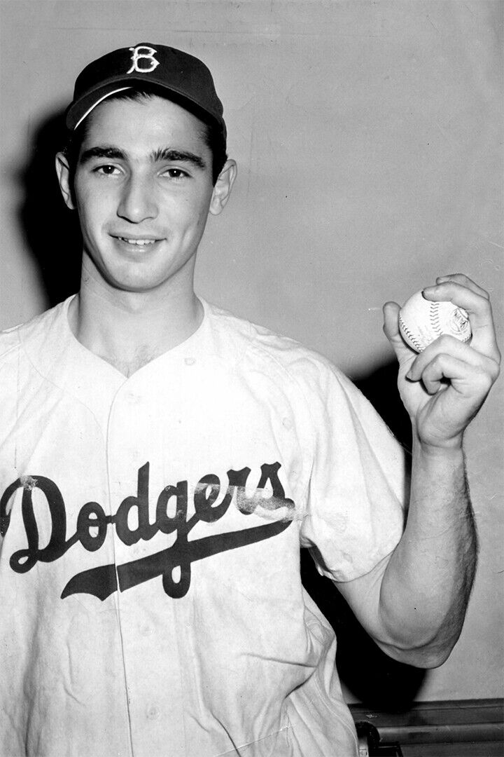 Sandy Koufax Pitching Grip | Los Angeles Dodgers Poster | B&W Baseball Photo - Vintage & Retro Poster