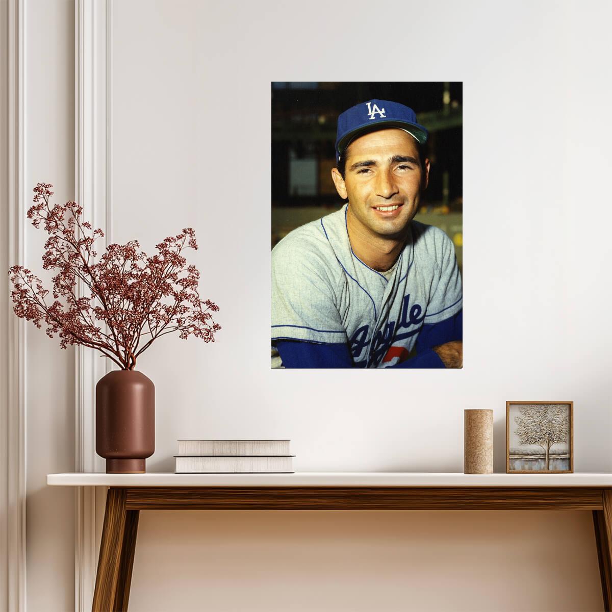 Sandy Koufax Los Angeles Dodgers | Vintage Player Portrait | Baseball Legend Poster - Sports Poster