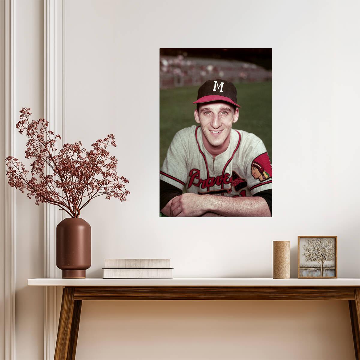 Warren Spahn Milwaukee Braves | Vintage Player Portrait | Baseball Legend Poster - Sports Poster