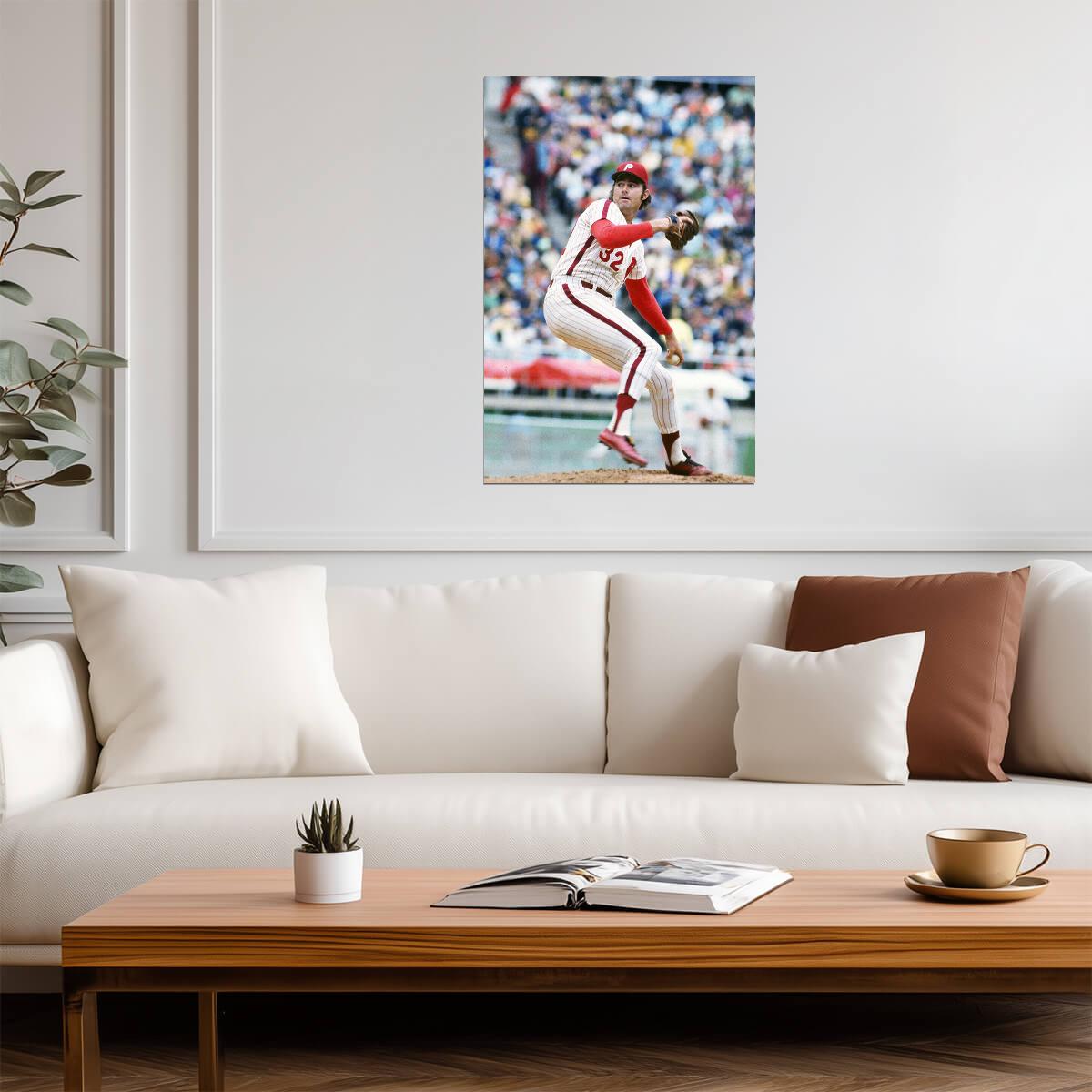 Steve Carlton Philadelphia Phillies | Vintage Pitching Photo | Baseball Legend Poster - Sports Poster