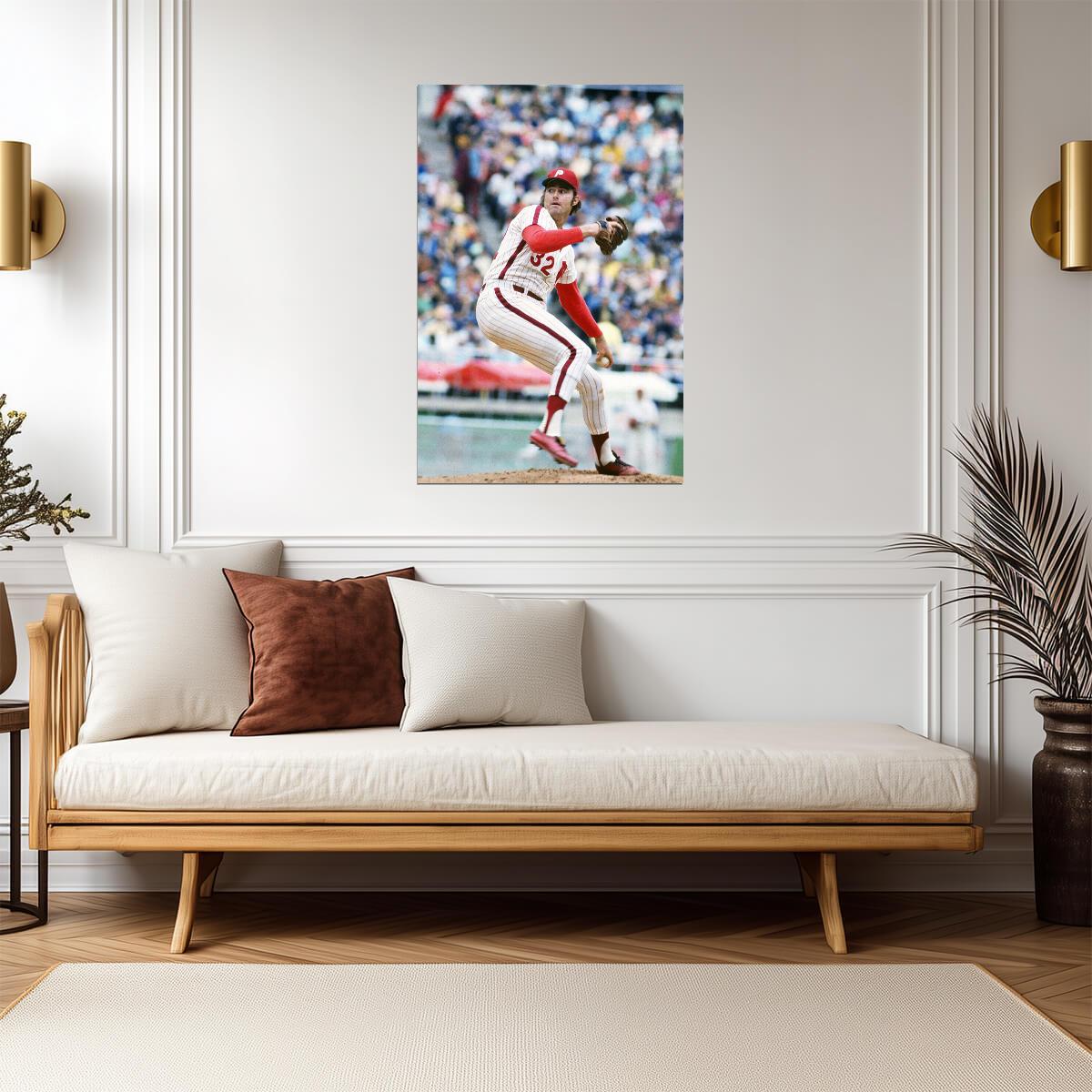 Steve Carlton Philadelphia Phillies | Vintage Pitching Photo | Baseball Legend Poster - Sports Poster