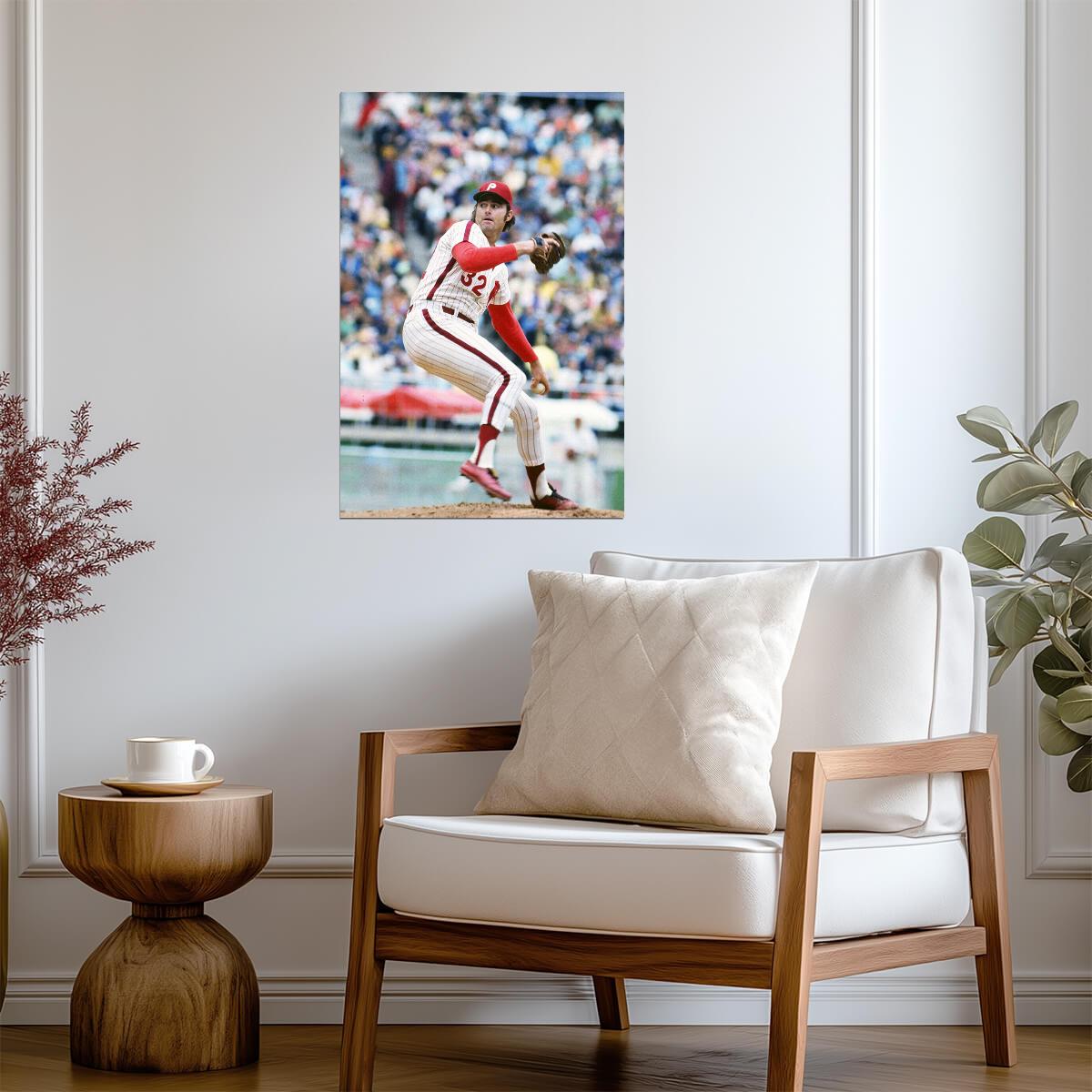 Steve Carlton Philadelphia Phillies | Vintage Pitching Photo | Baseball Legend Poster - Sports Poster