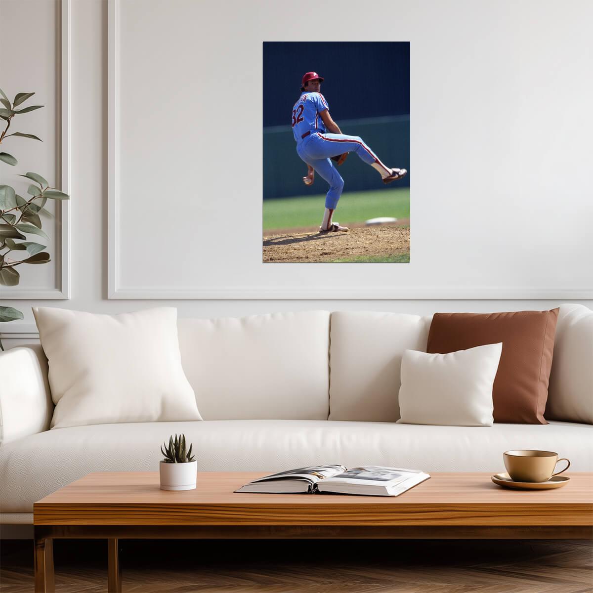 Steve Carlton Philadelphia Phillies | Vintage Pitching Photo | Baseball Legend Poster - Sports Poster