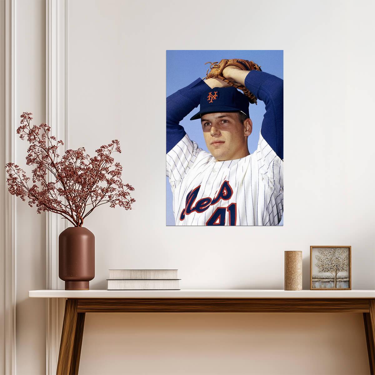 Tom Seaver New York Mets | Vintage Player Portrait | Baseball Legend Poster - Sports Poster