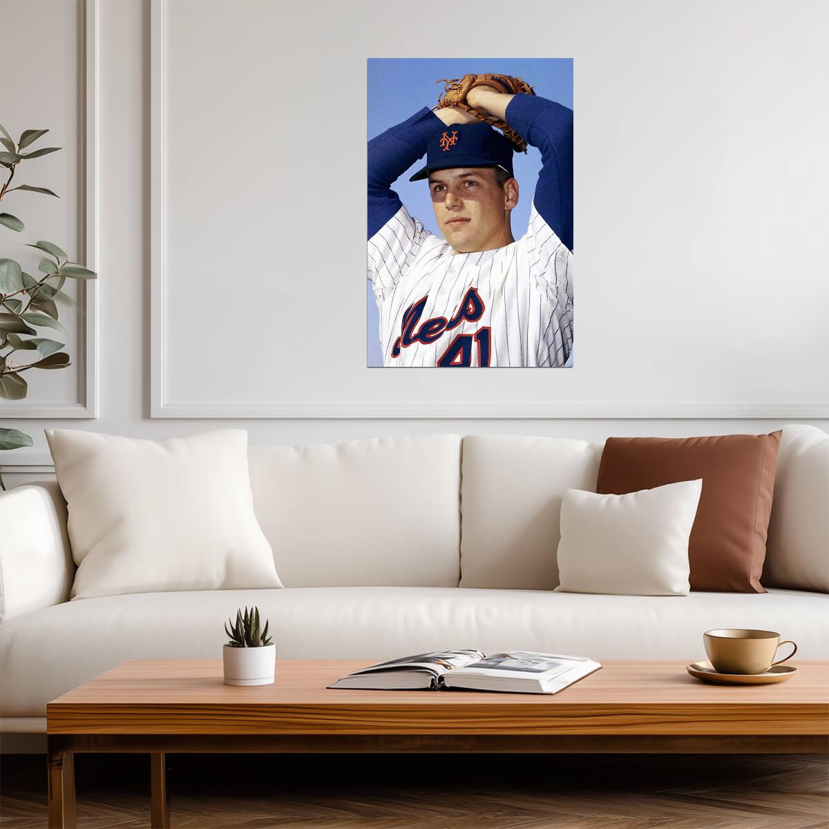 Tom Seaver New York Mets | Vintage Player Portrait | Baseball Legend Poster - Sports Poster
