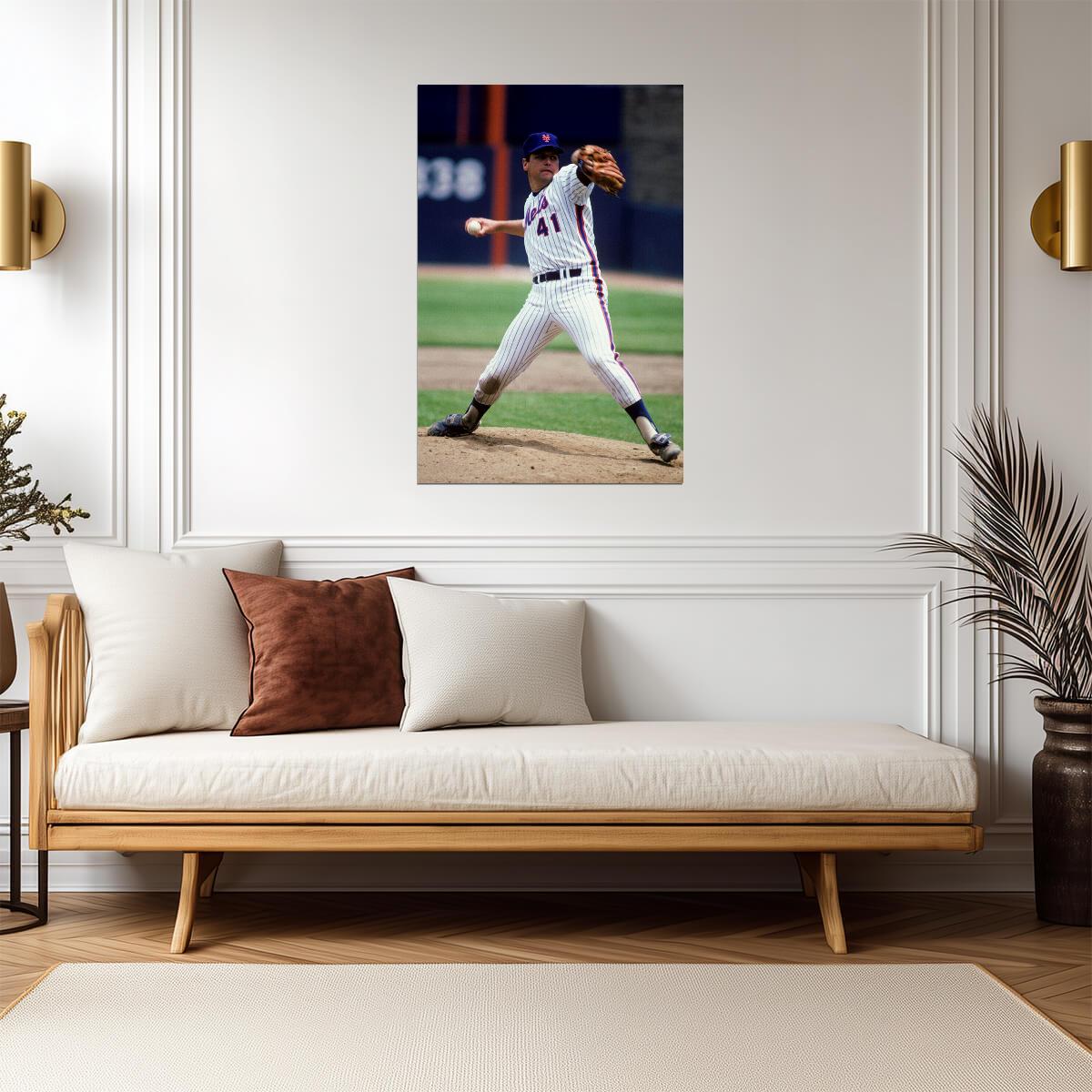 Tom Seaver New York Mets | Pitching Action Photo | Baseball Legend Poster - Sports Poster