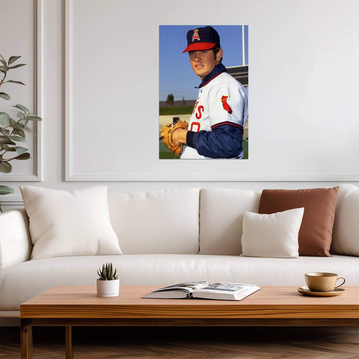 Nolan Ryan Pitching In Action | California Angels Poster | Iconic Sports Photo - Vintage & Retro Poster