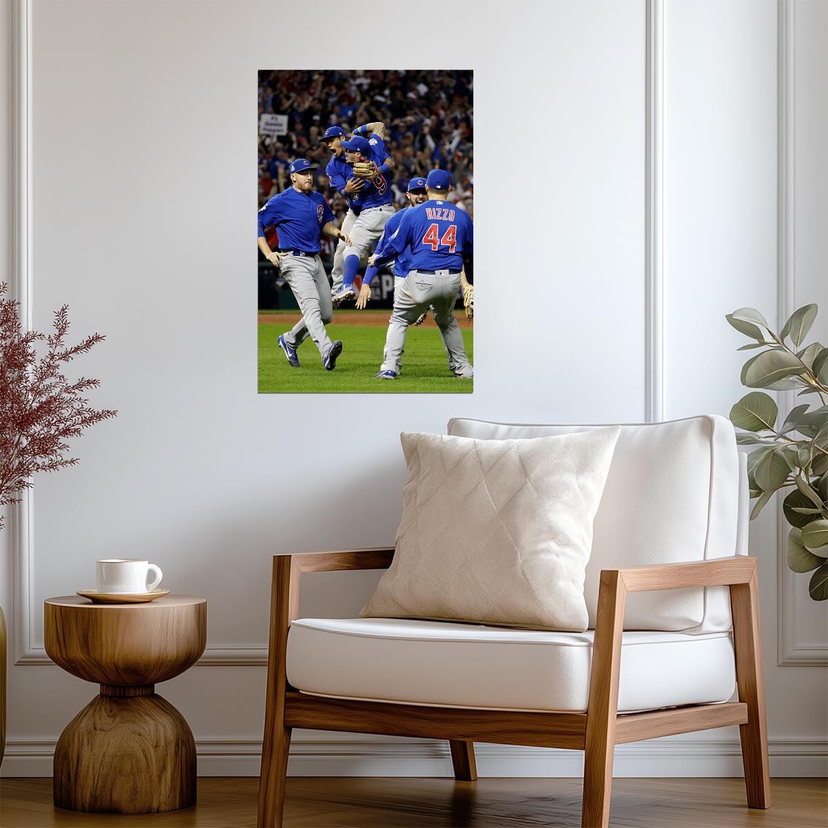 Chicago Cubs 2016 World Series Celebration | Team Victory Jump | MLB Champions Poster - Sports Poster