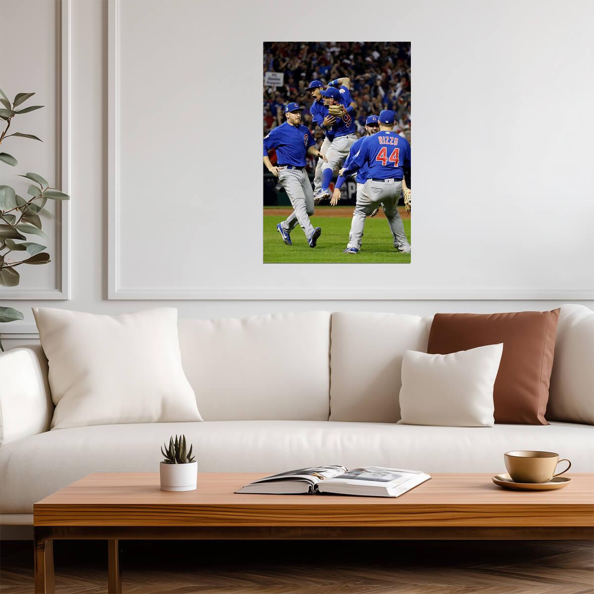 Chicago Cubs 2016 World Series Celebration | Team Victory Jump | MLB Champions Poster - Sports Poster